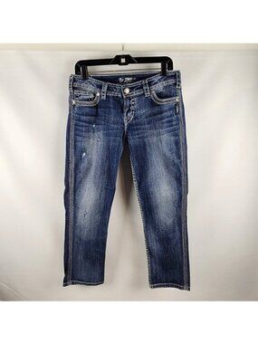 Silver Jeans Womens Twisted Capri Blue Jeans Size 29 (29x25)